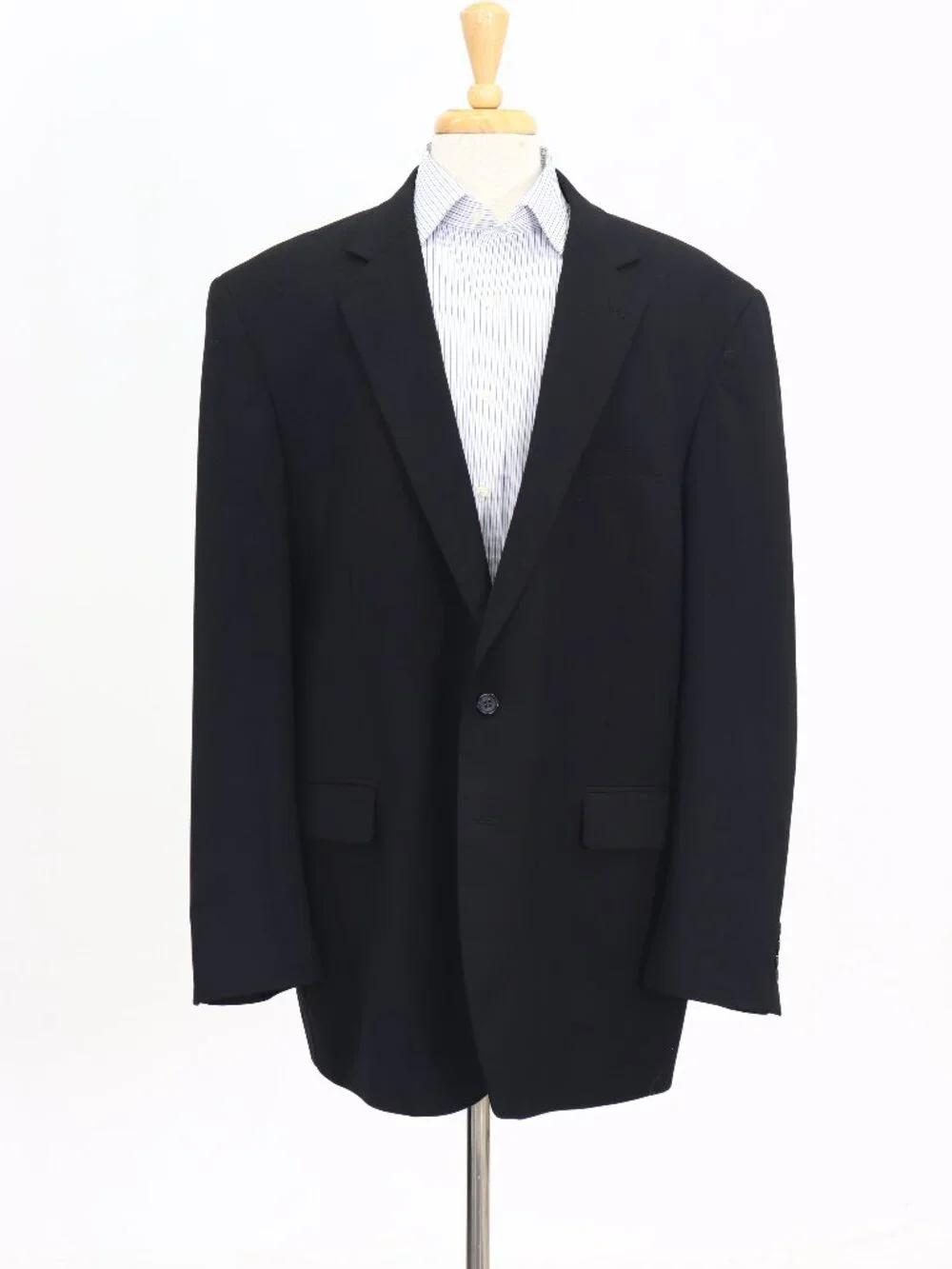 J. Ferrar 52L Black Blazer Sport Coat Jacket 2-Button Solid W877